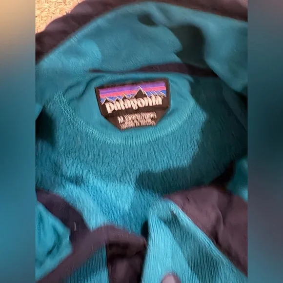 Patagonia Teal Fleece snap Pullover - Picture 2 of 3